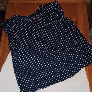 Forever 21 Size L Navy Polka Dot Top (EUC)